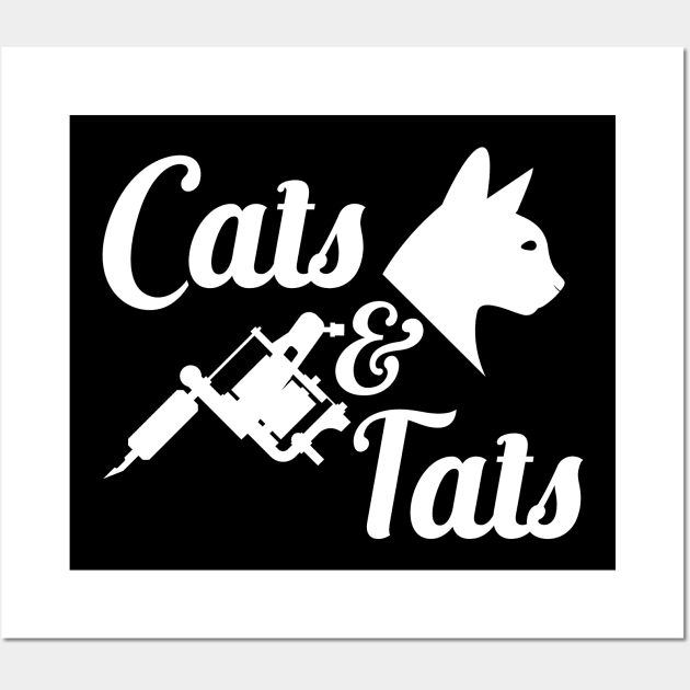Cat and Tattoo - Cats and tats Wall Art by KC Happy Shop